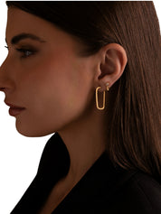 J earrings in sterling silver & 18k gold vermeil and white cz