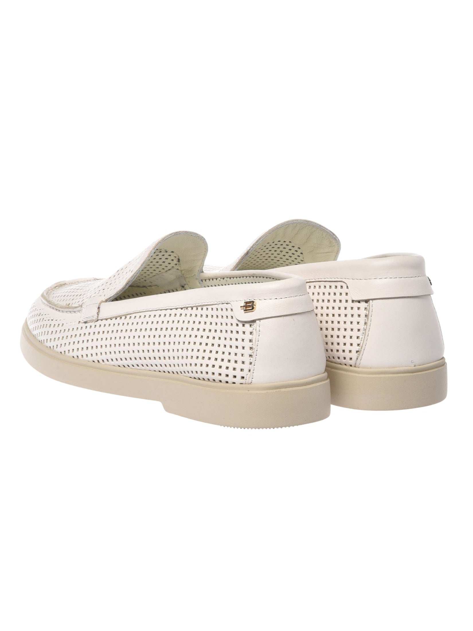 Off white perforated leather slip-on