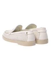 Off white perforated leather slip-on