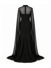 Chiffon & Scuba Maxi Dress