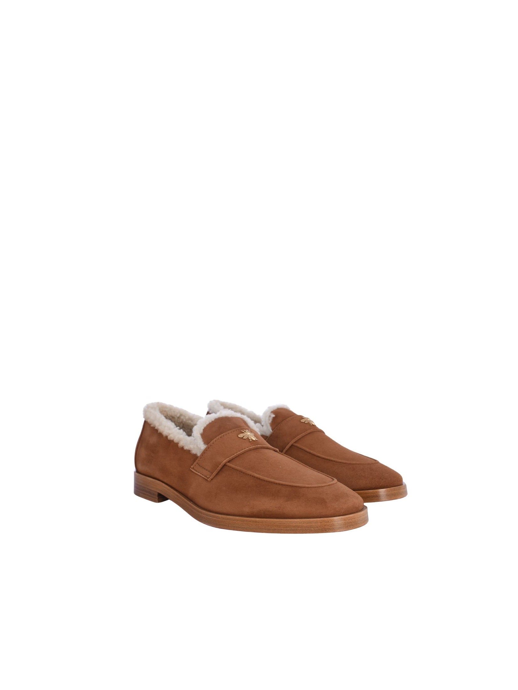 Caramel and ivory curly shearling lofty flaneur