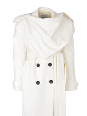 ECRU CACHET SCARF-DETAILED MAXI COAT