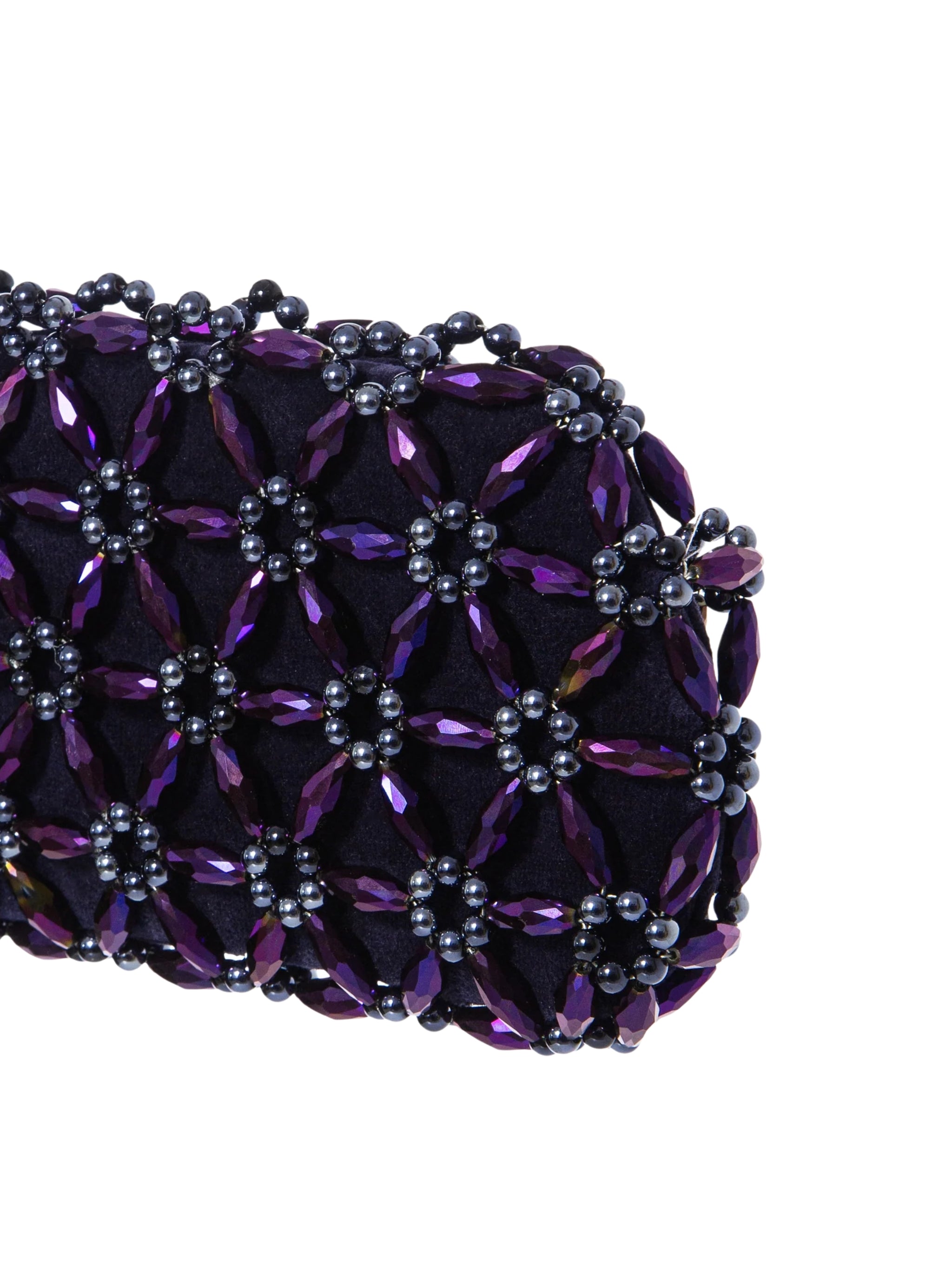Purple & navy blue tebea clutch