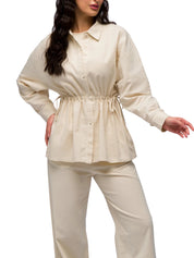 Drawstring linen shirt