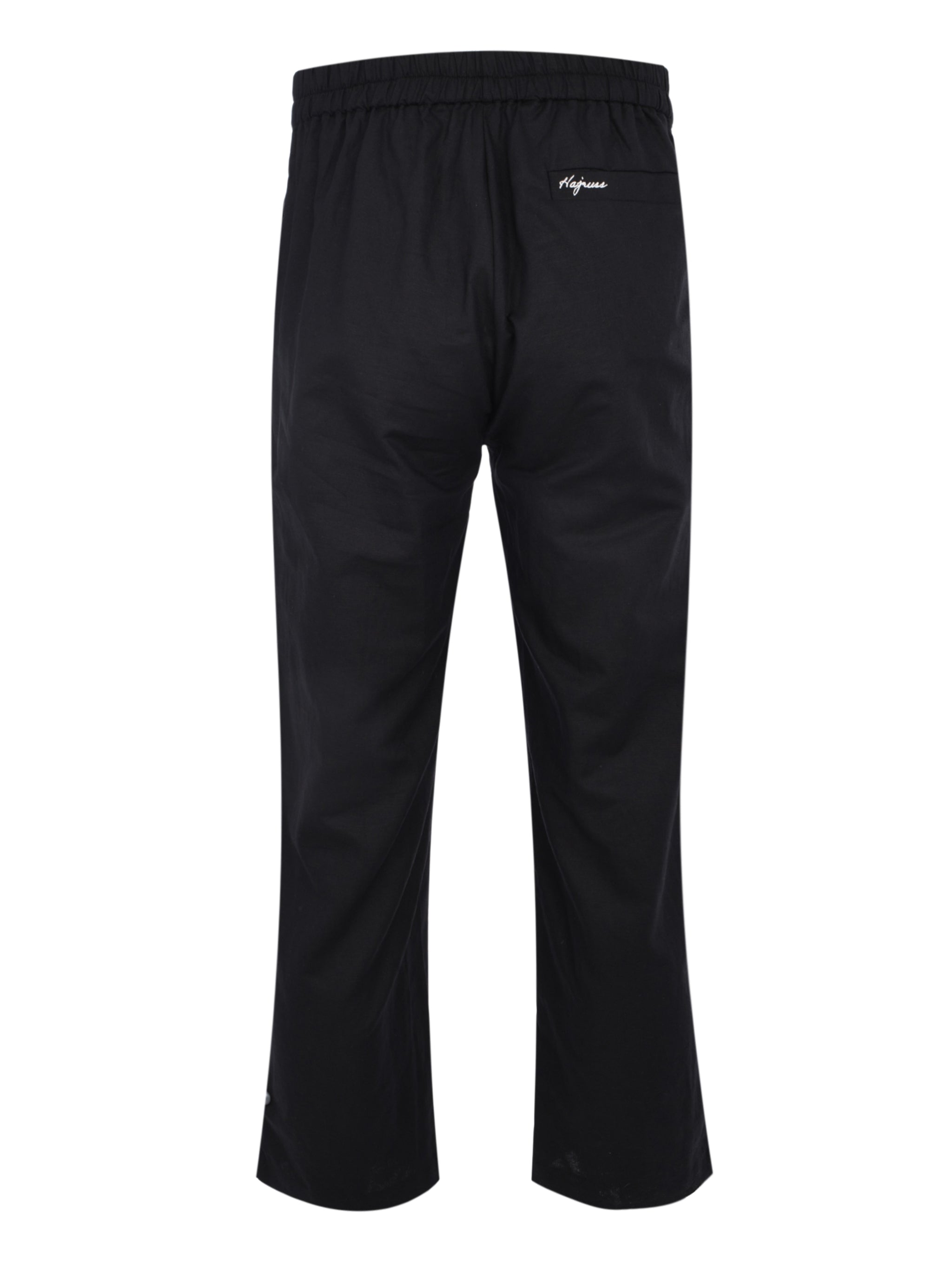 LINEN BLACK PANT (LOGO BACK POCKET)
