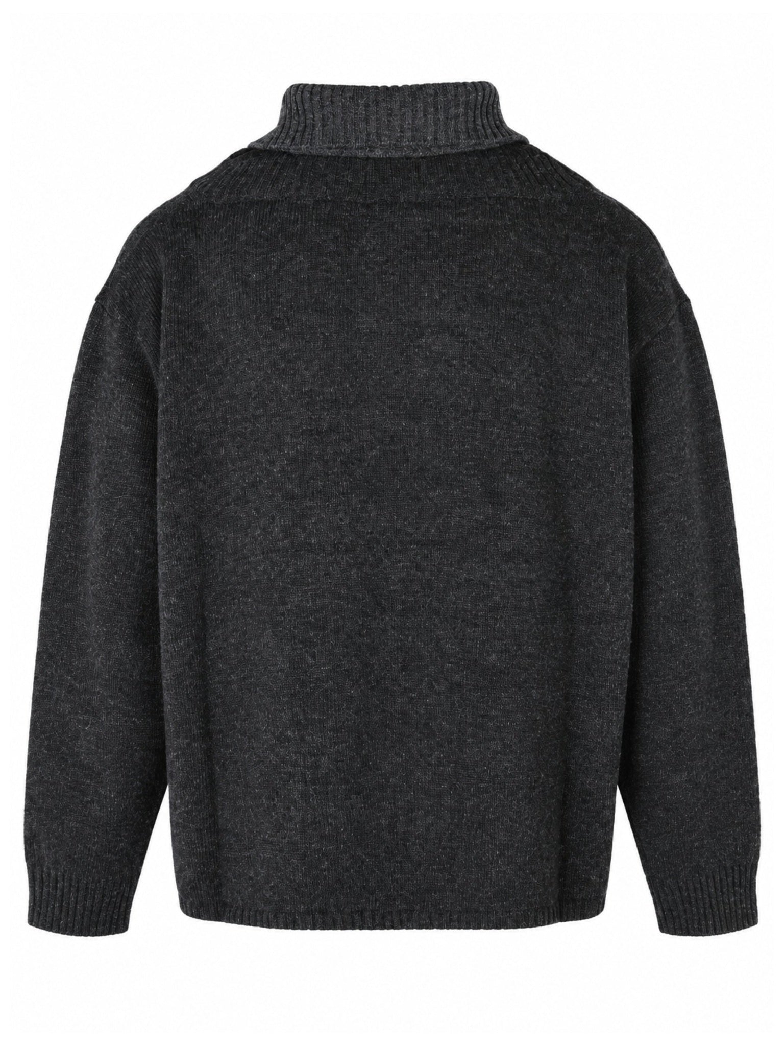 Double layered turtleneck cardigan