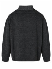 Double layered turtleneck cardigan