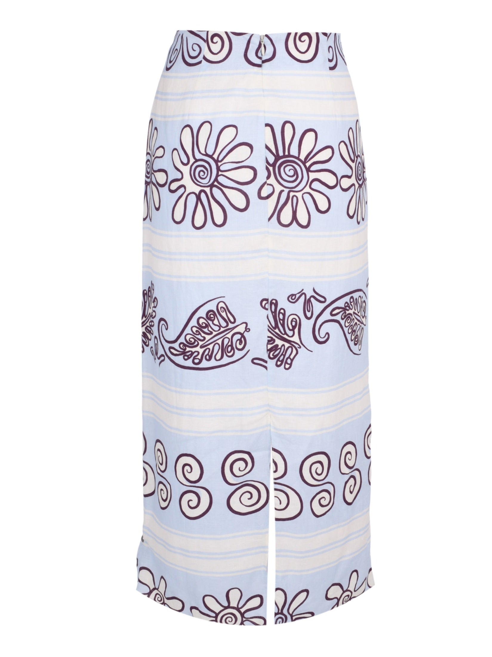 Wrap midi skirt featuring flower shaped buttons