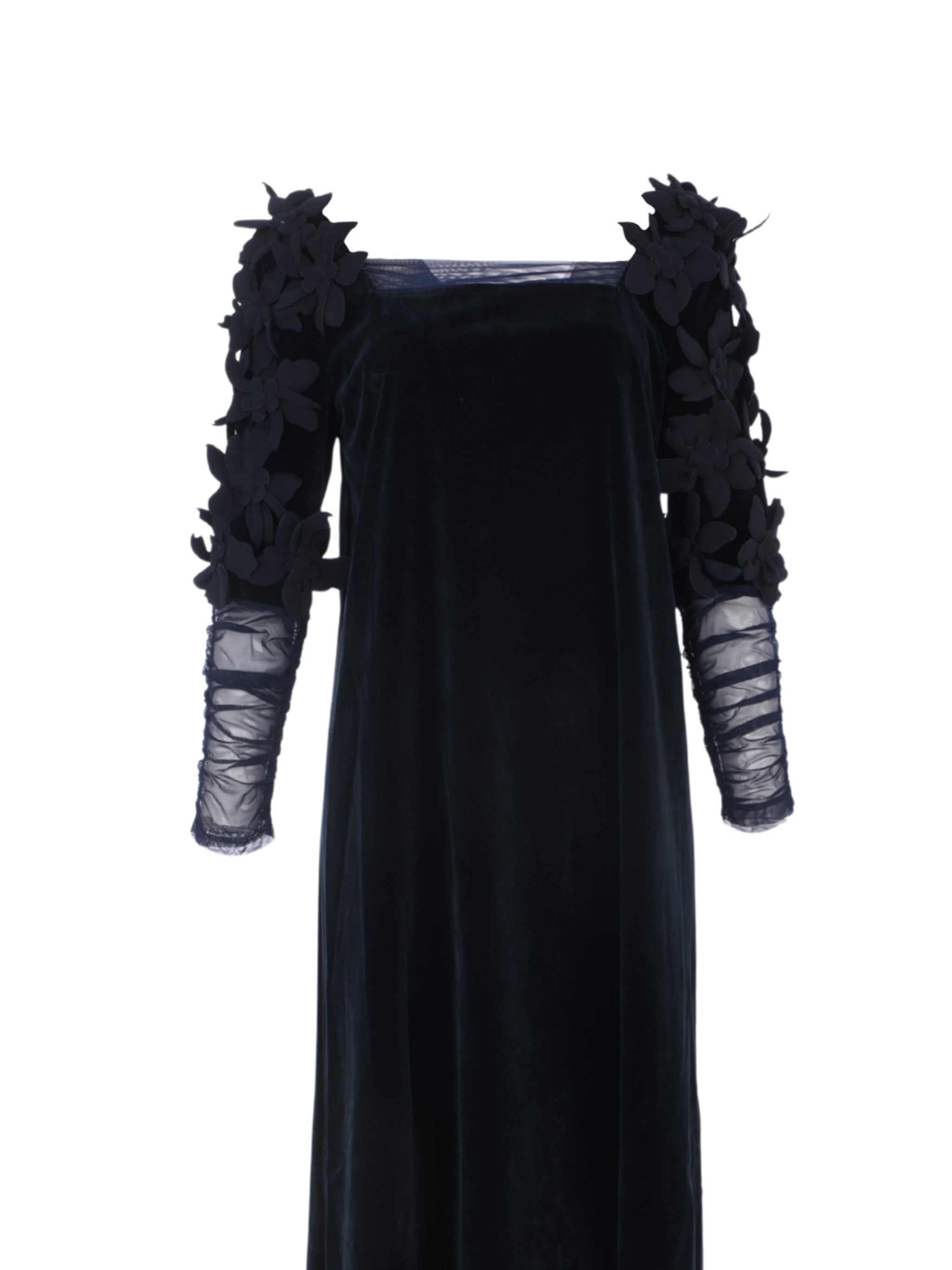 3D Floral Sleeves Dress