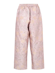 Mix lamejacquard straight fit ankle pants with full elastic waistband pristine