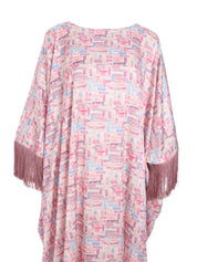 DARK PINK KAFTAN WITH PINK ON THE SLEEVES