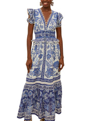 SHELL GARDEN OFF-WHITE MAXI DRESS