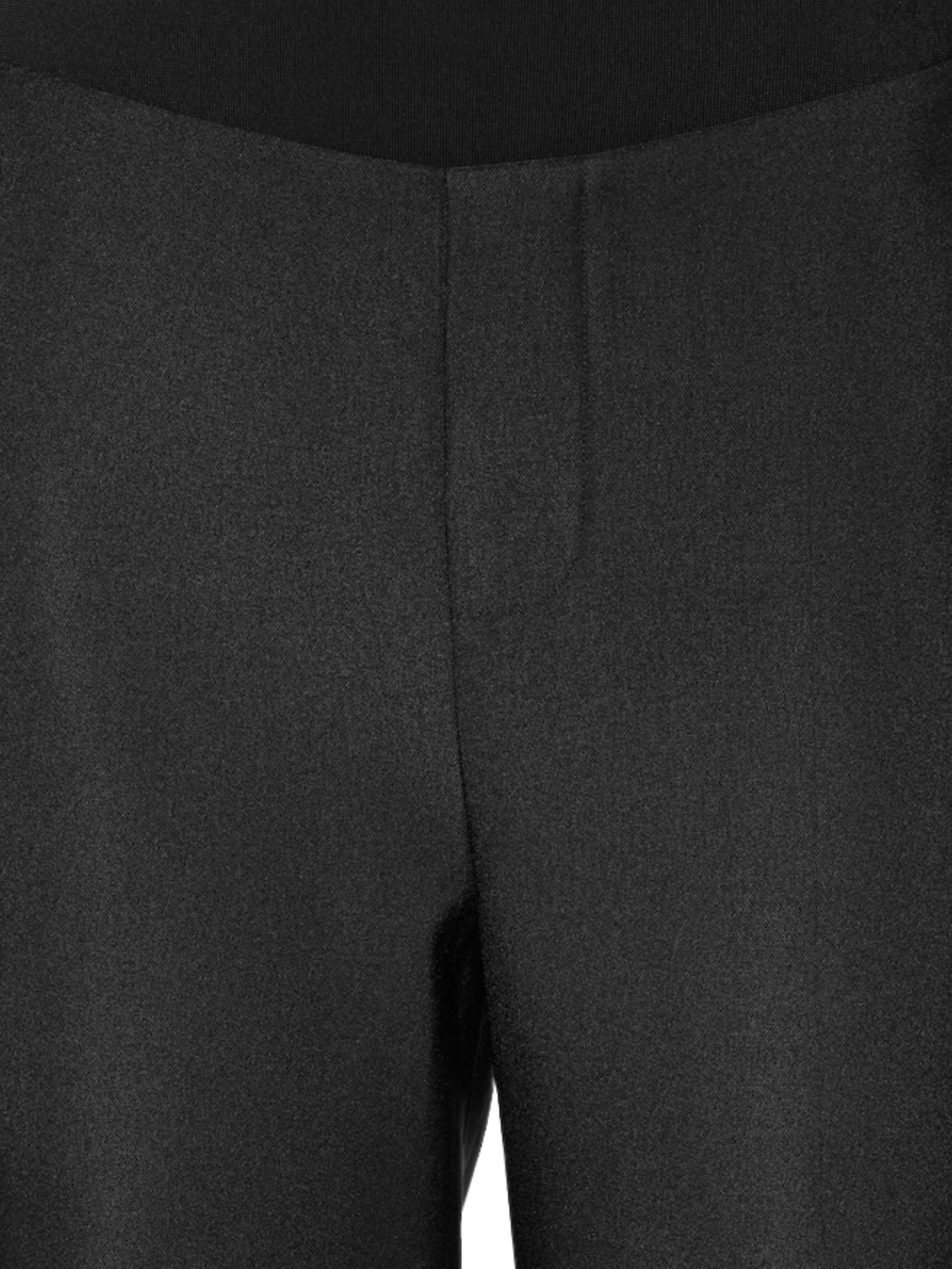 Low-rise flared trousers with a back slit accented with a metal accessory
