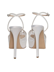 Katy platform 140 white lace pearl