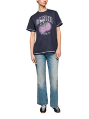 Basic cotton jersey raspberry print