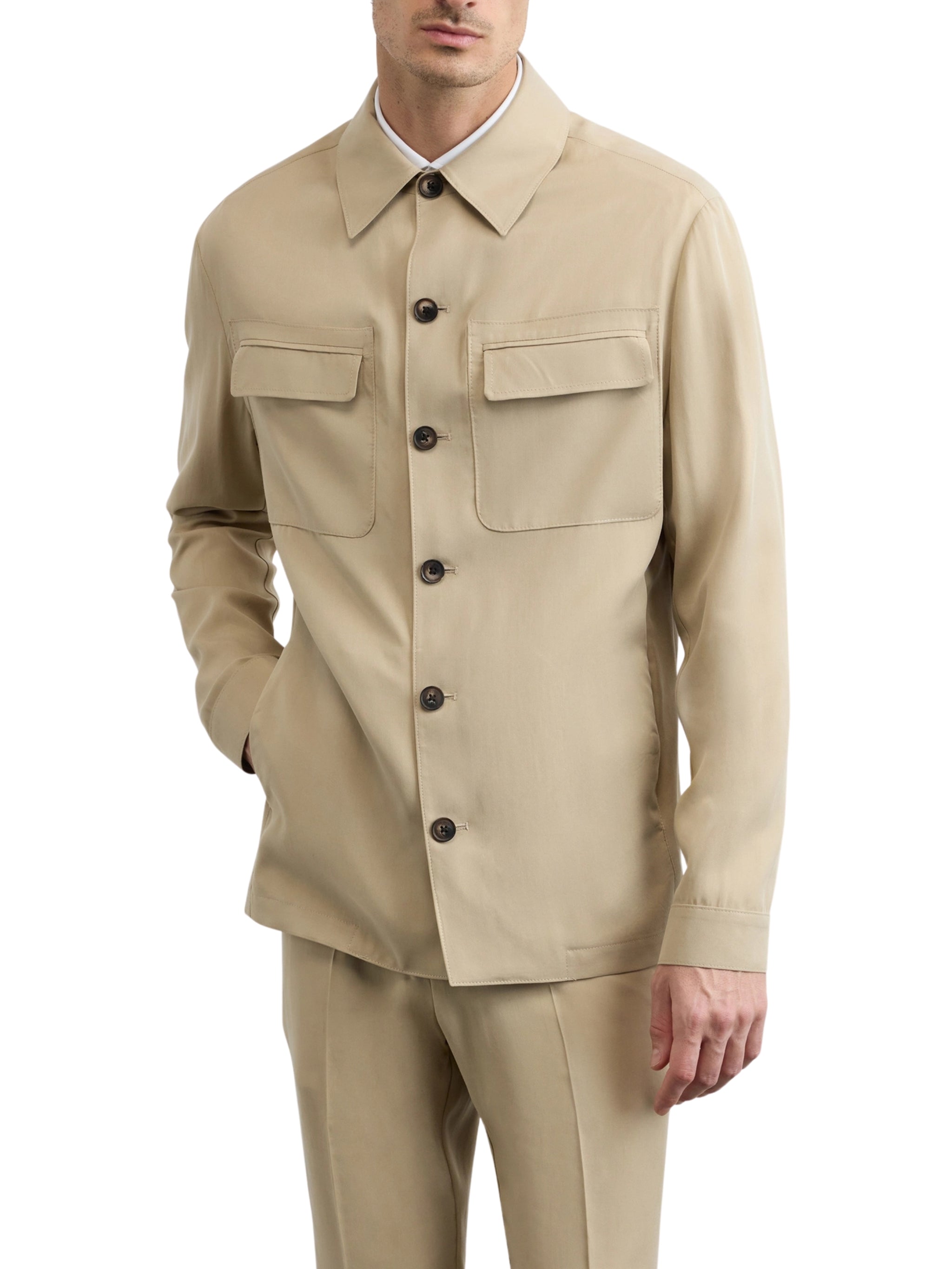 Light brown jersey sport shirt