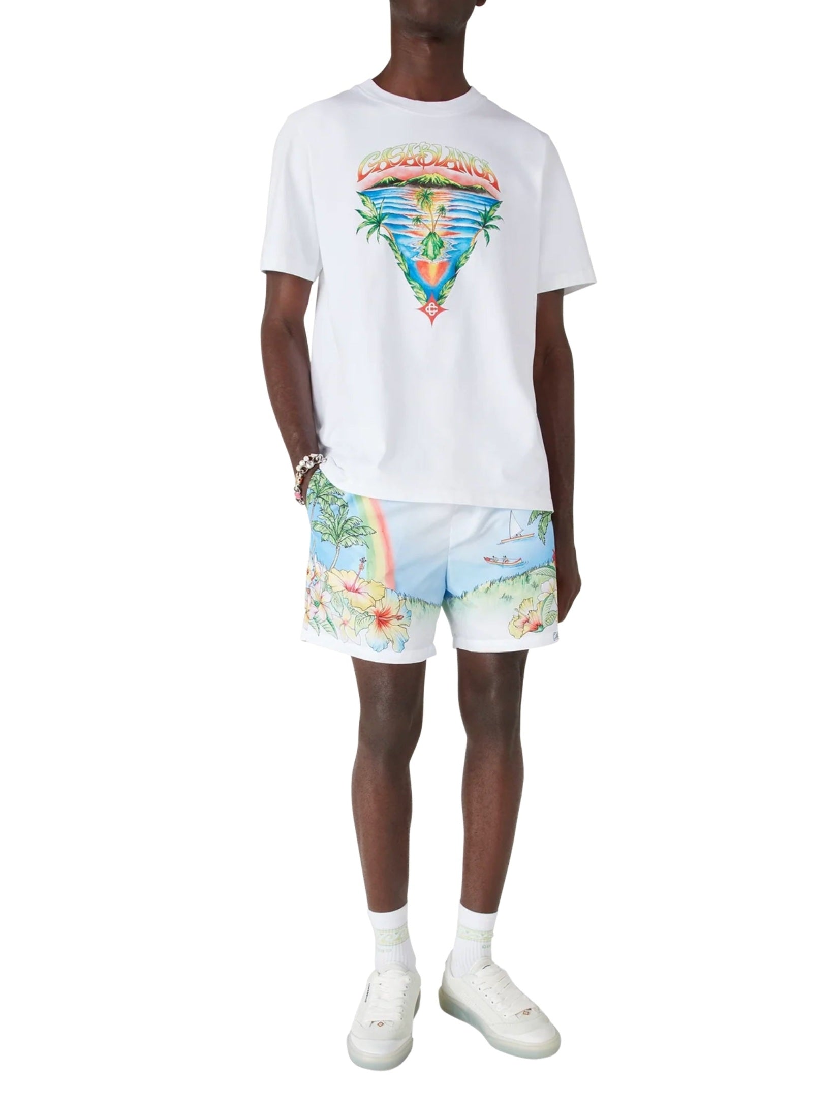 Aloha printed swim shorts