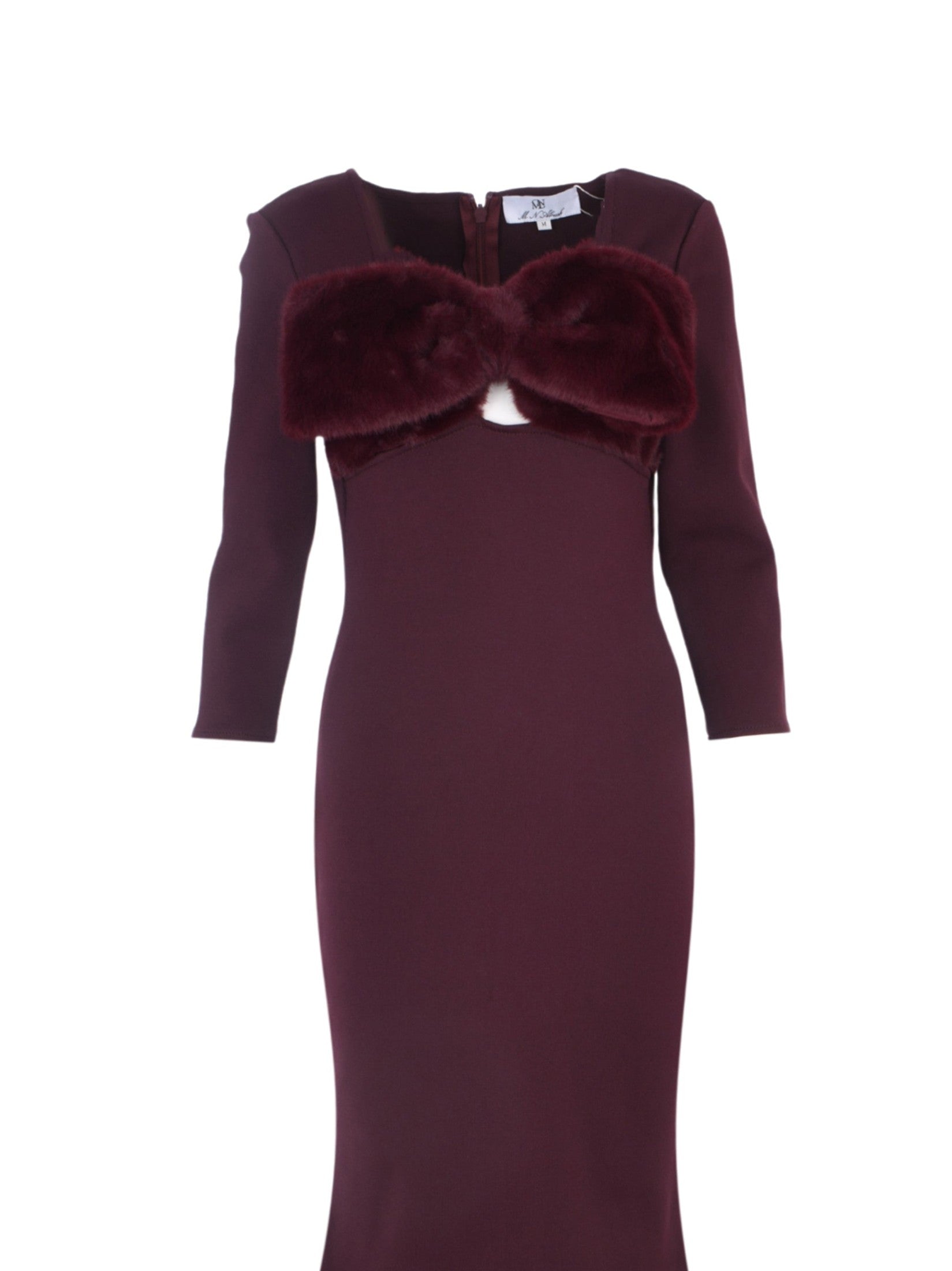 Fur bust bow dress