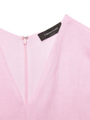 Fluid dress in linen and viscose