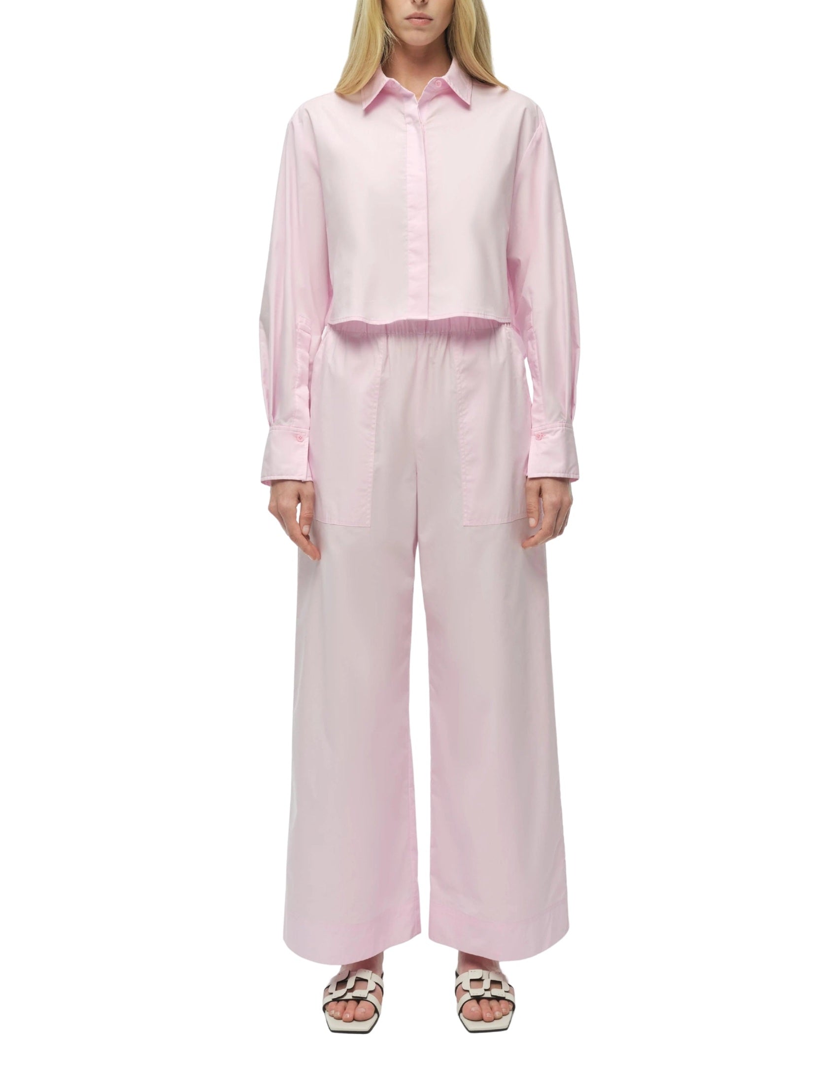 Renata cropped button down shirt