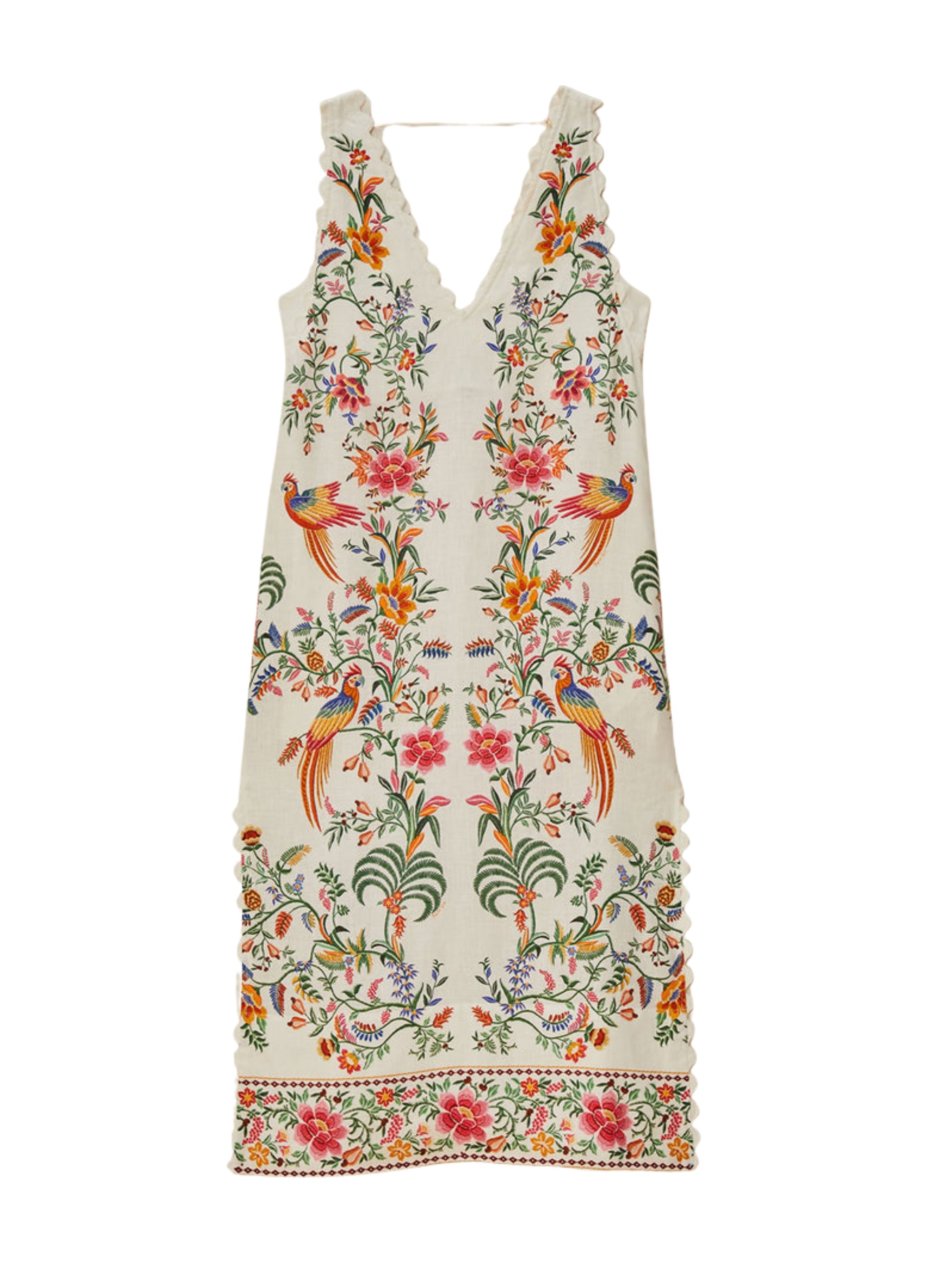 DELICATE FOREST OFF-WHITE MAXI DRESS