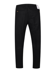 Pantalone soft 1 pleats diagonal pkts zipped back pkts leather det elastic w.band ext drawstr finis b.