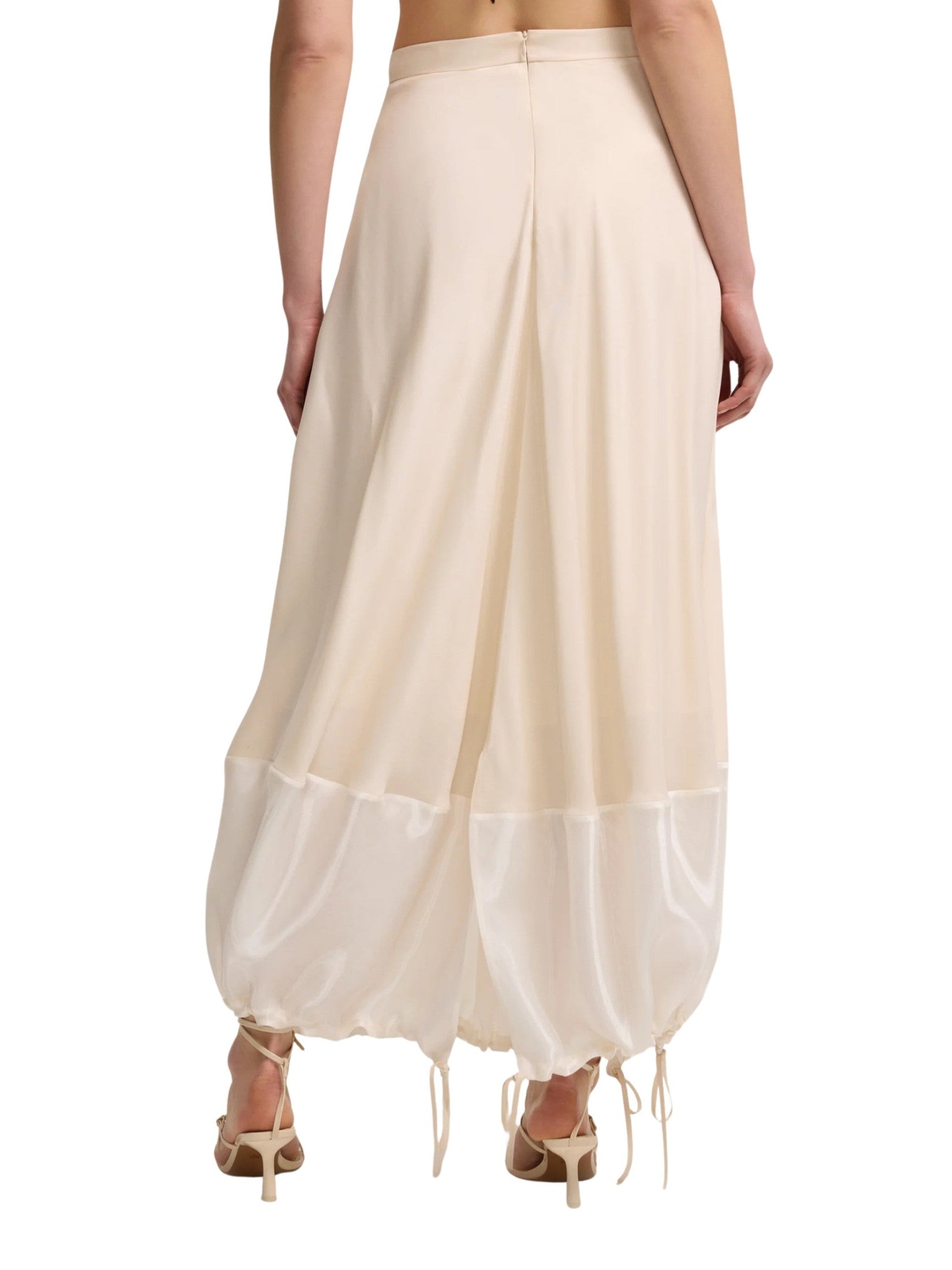 Long skirt with gathered detail