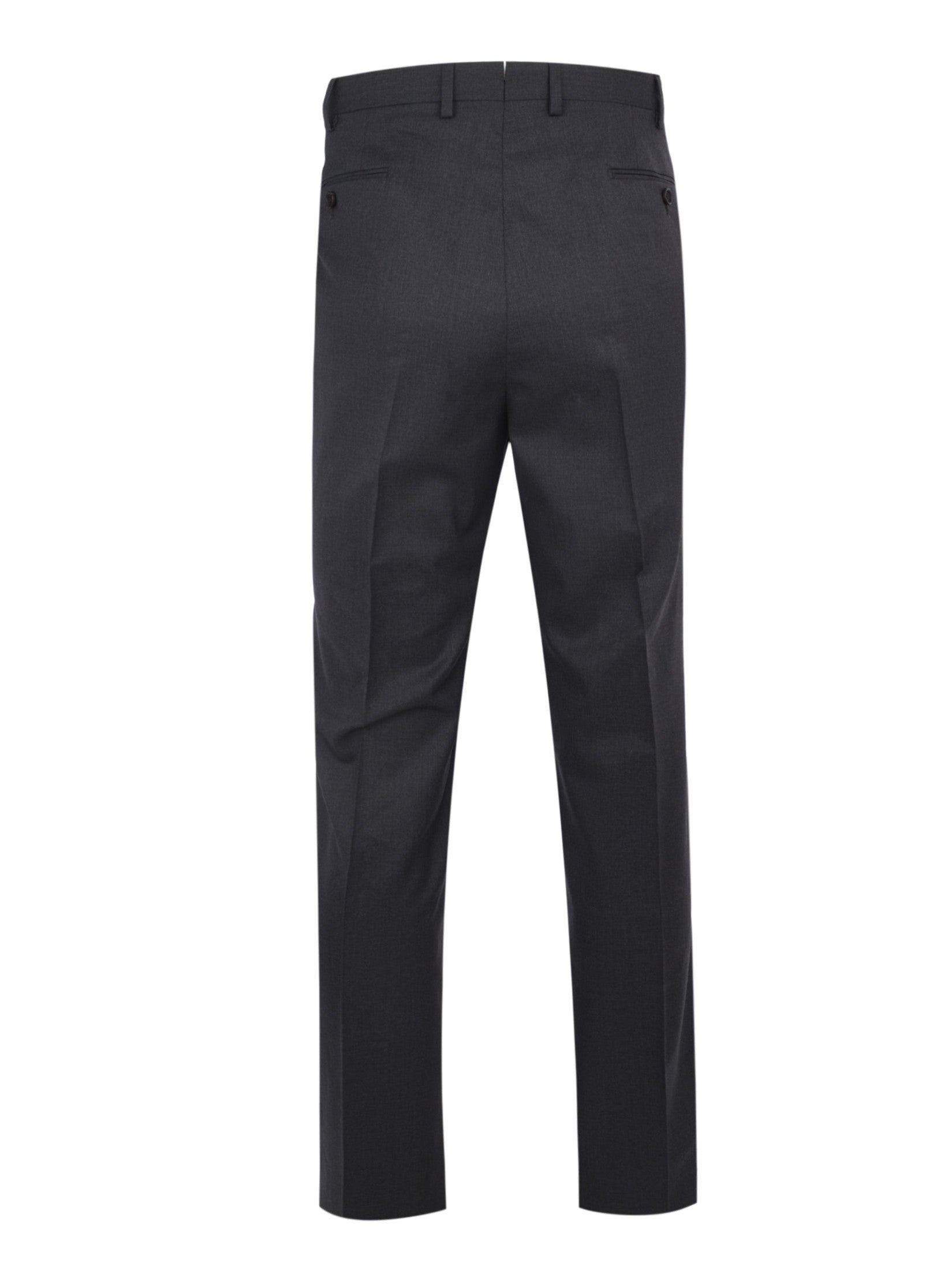 Classic pants in pure wool with front crease dark grey