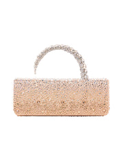 Malika stone-encrusted hotfix baguette clutch