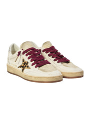 Ballstar nappa upper toe and spur suede tongue horsy star glitter heel