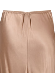 Liquid satin long flared skirt