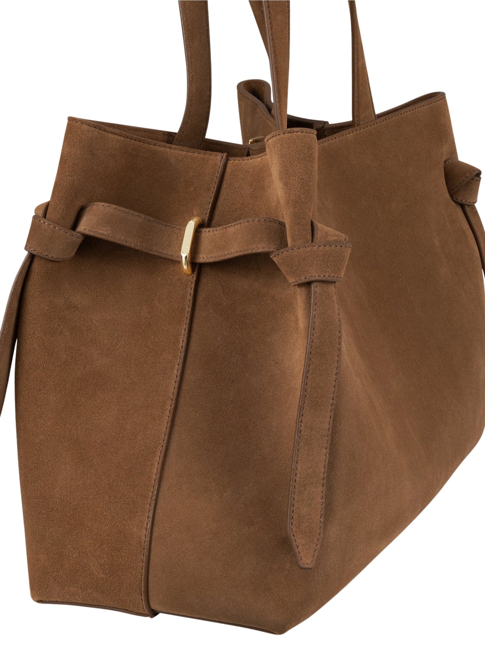 Gyoza tote cognac suede