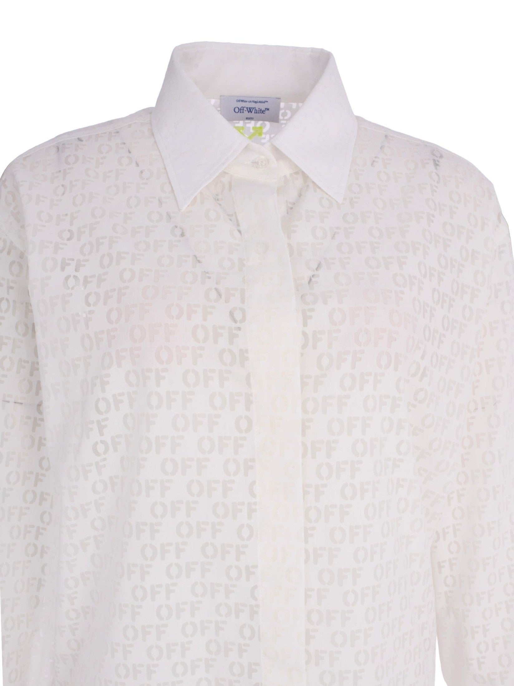 Stamp over shirt dress white