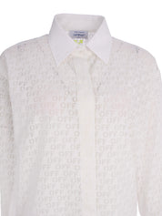 STAMP OVER SHIRT DRESS WHITE