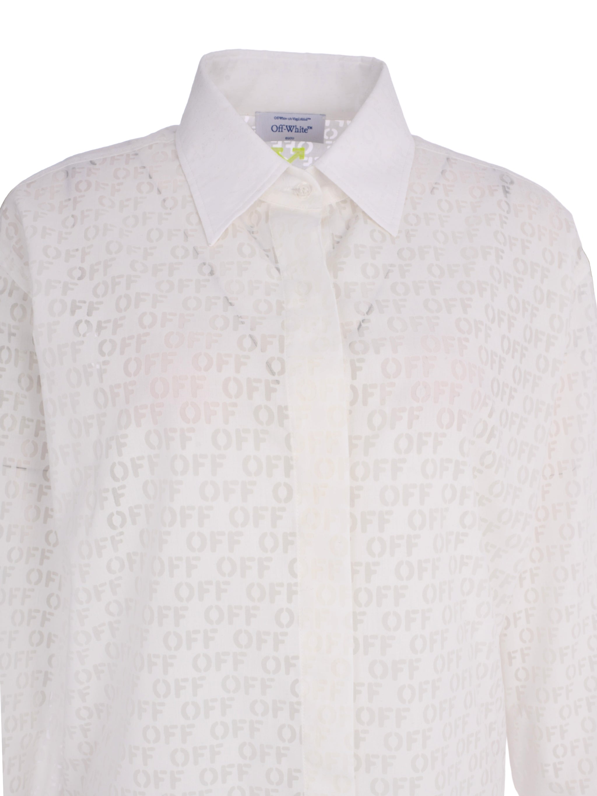 STAMP OVER SHIRT DRESS WHITE