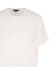 DINIS LINEN BLEND LINEAR FLORAL PRINTED TEE