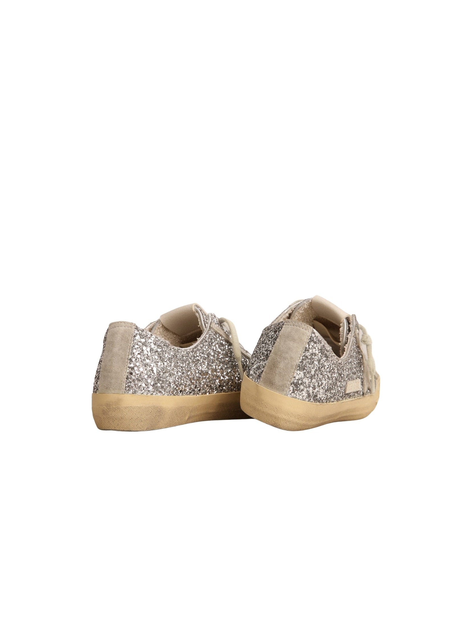 V- star glitter upper rubber toe suede star and list
