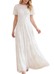 Anais sequin short sleeve gown