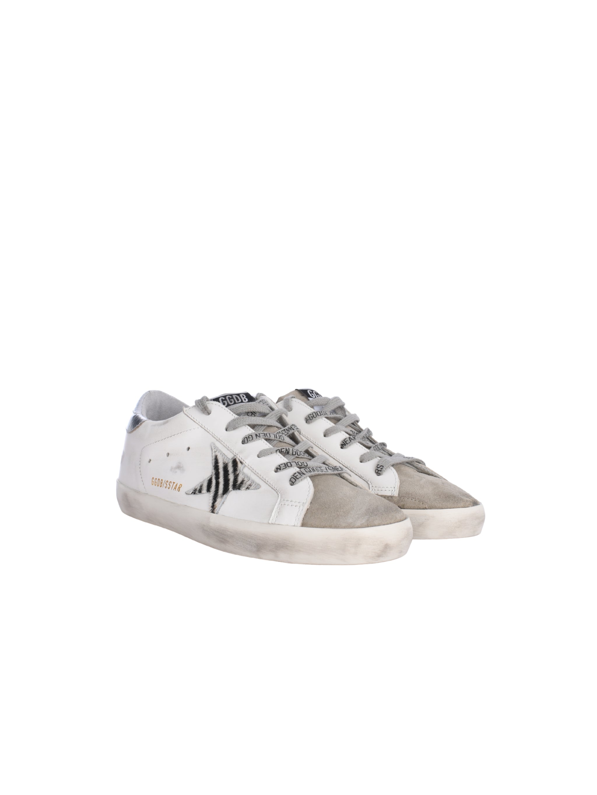 SUPER-STAR LEATHER UPPER SUEDE TOE ZEBRA HORSY STAR LAMINATED HEEL