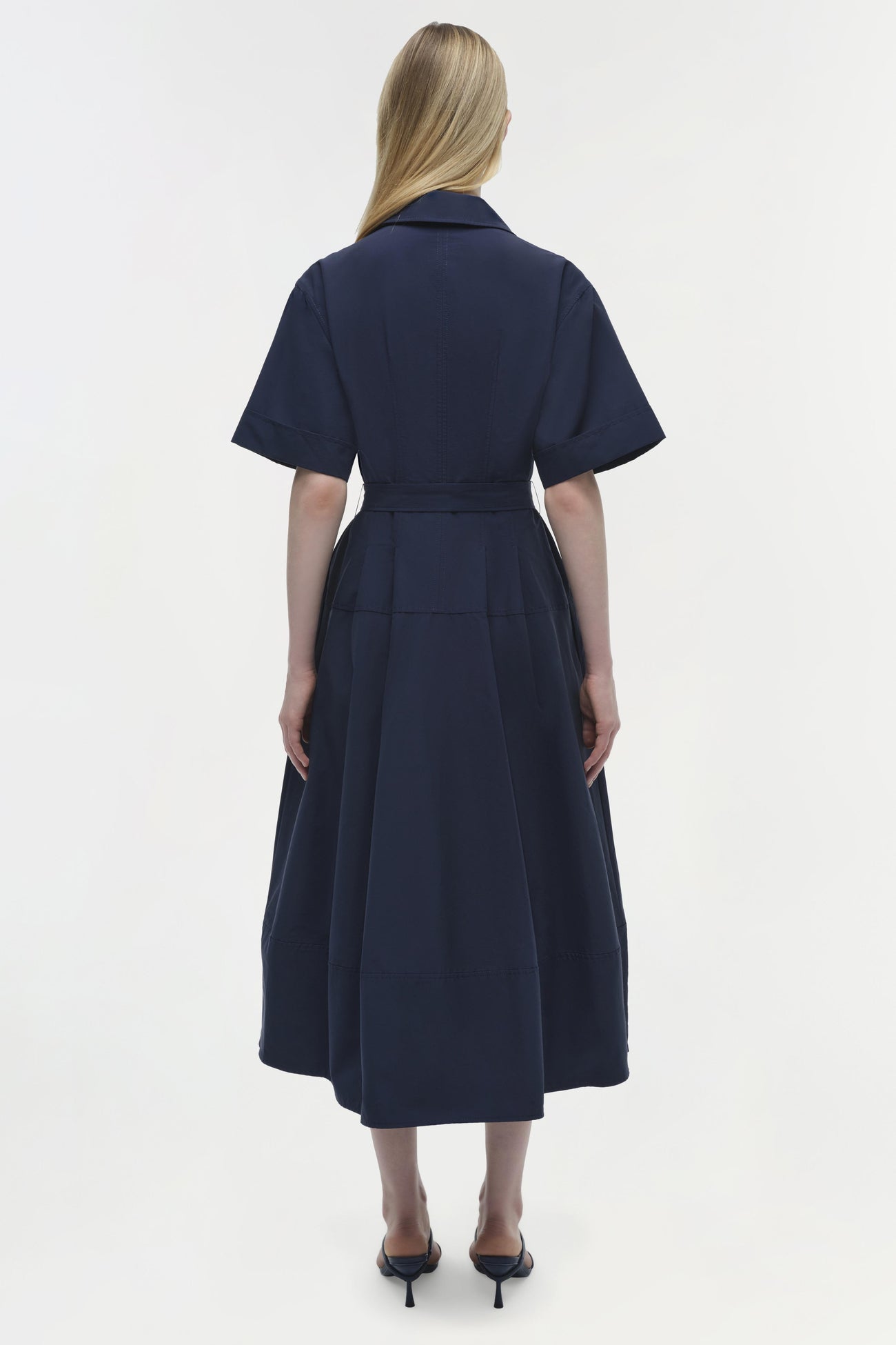 DEANNA S/S BELTED MIDI DRESS