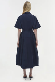 DEANNA S/S BELTED MIDI DRESS