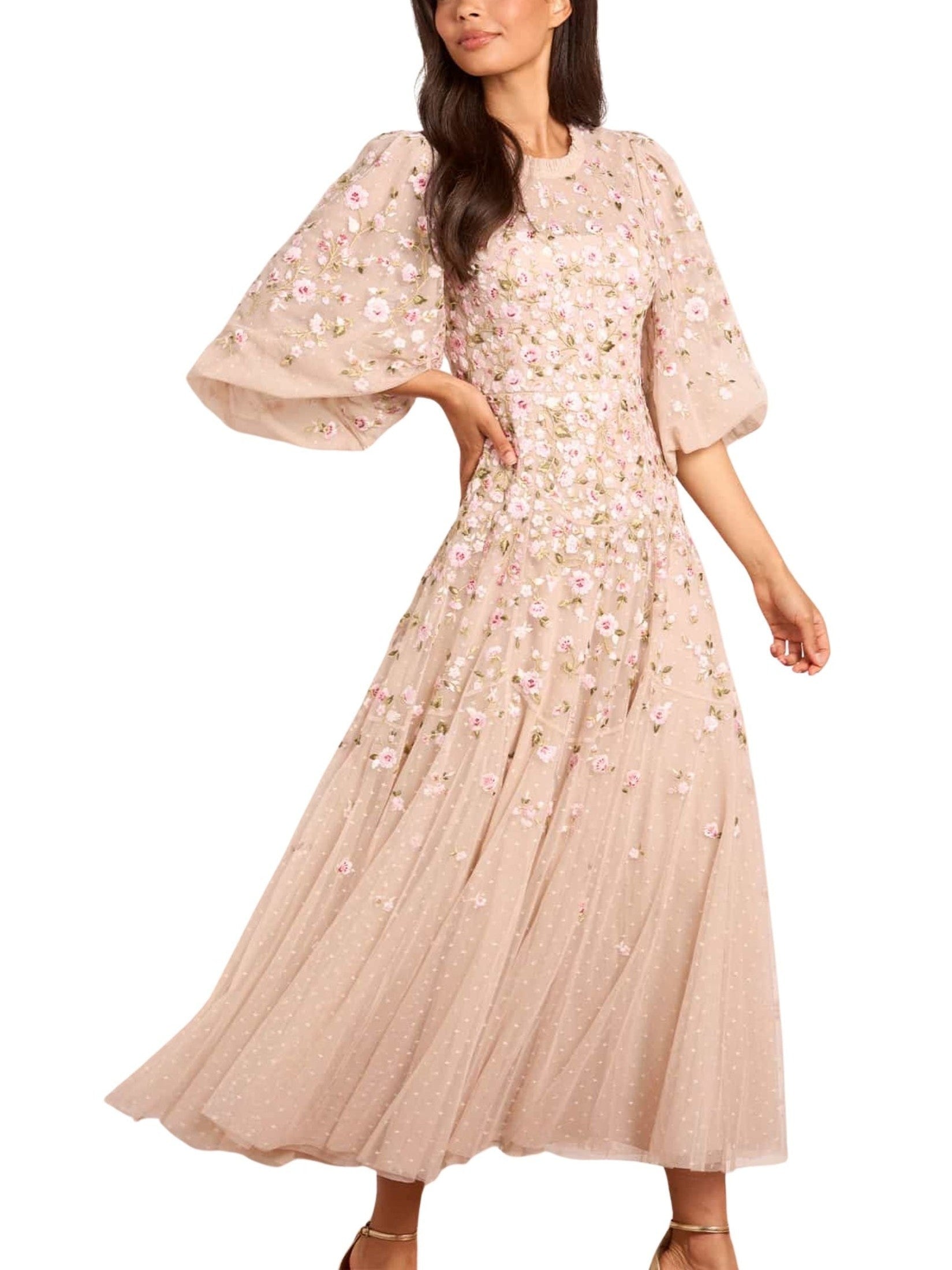 Sylvia rose round neck ankle gown