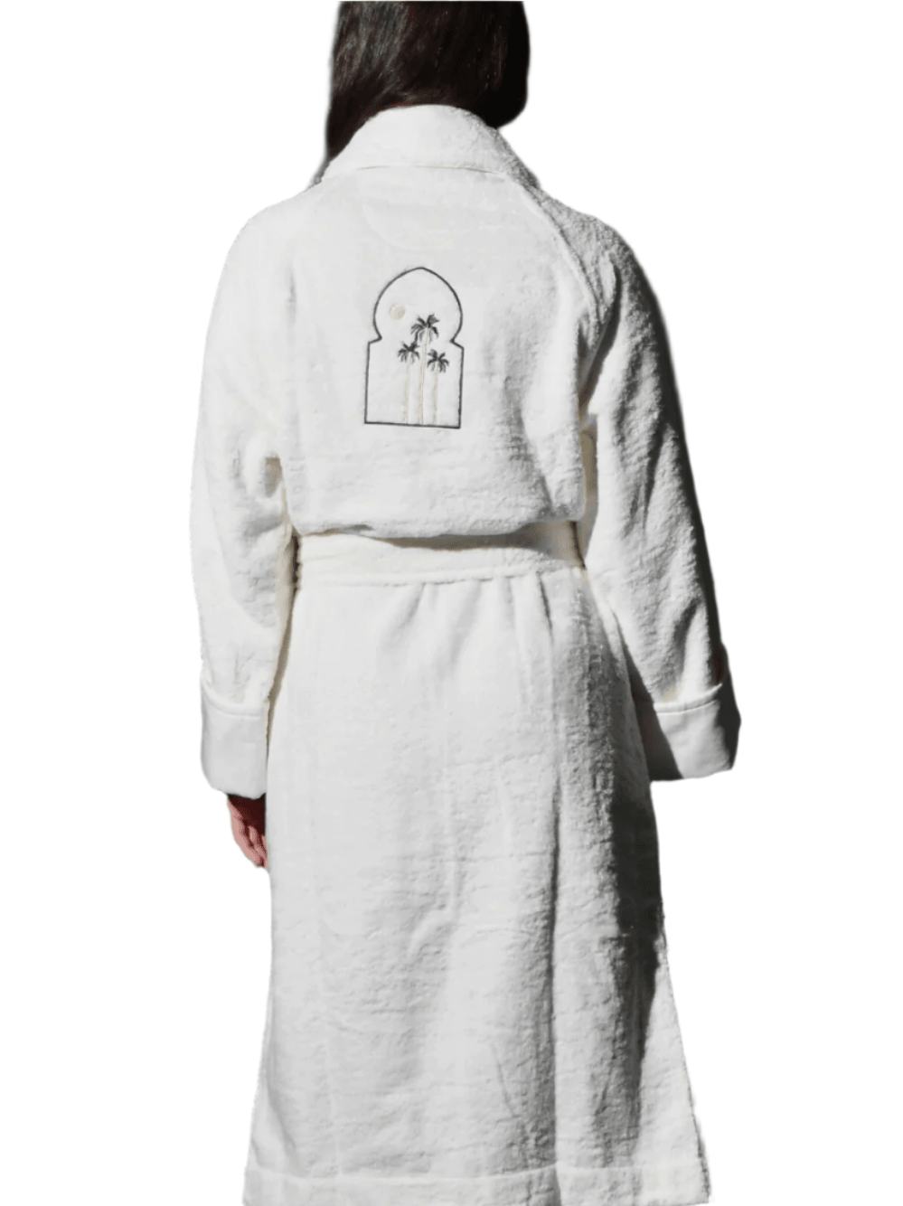 Medium unisex knee-length belted bathrobe – limited edition saudi national day embroidery