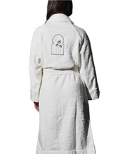 Medium Unisex Knee-Length Belted Bathrobe – Limited Edition Saudi National Day Embroidery