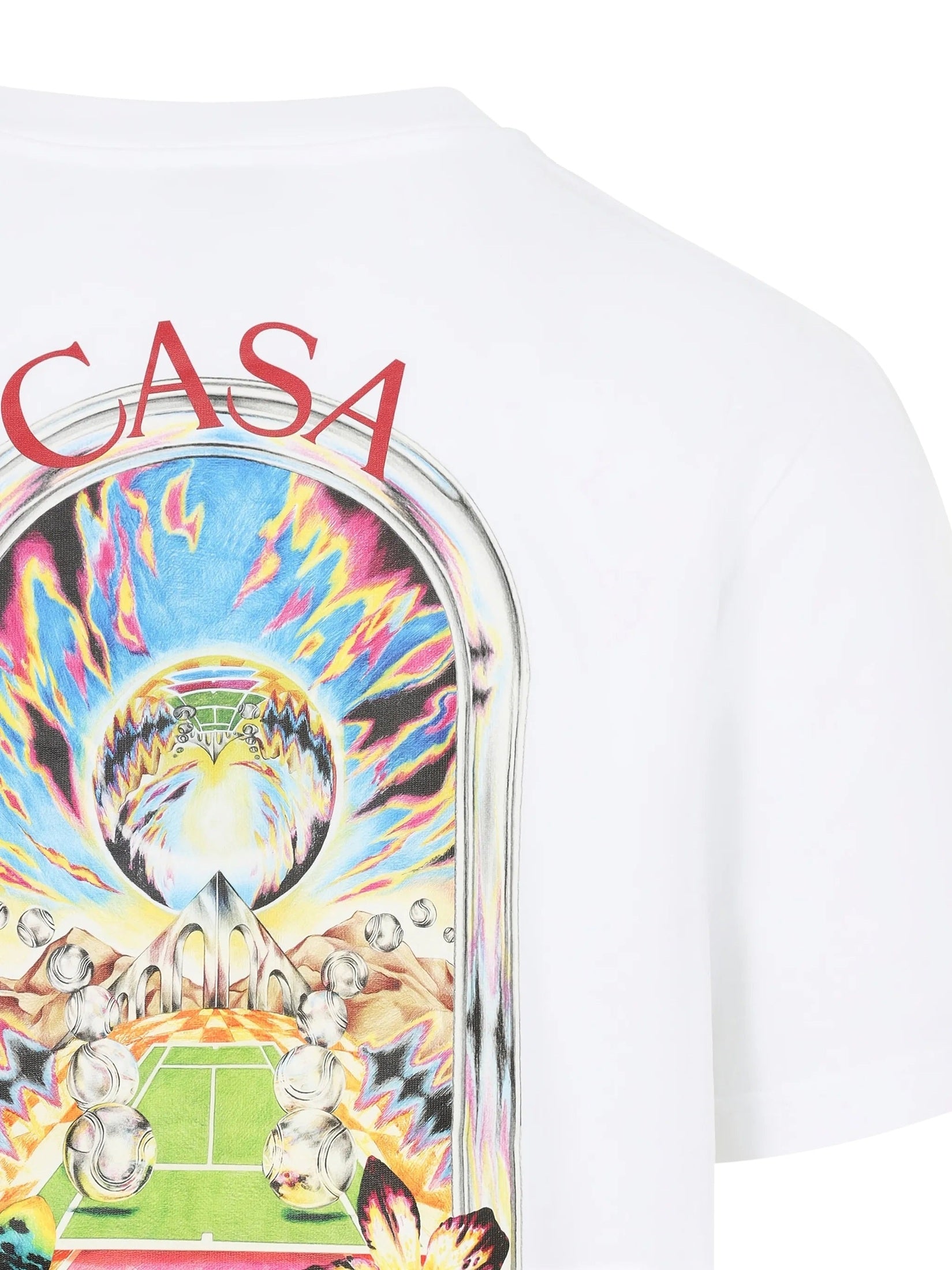 White Tennis Landscape Short Sleeve T‑Shirt