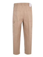 Pantalone wide fatigue flat front diagonal pockets zip 1 pleat fatigue pockets finished b.