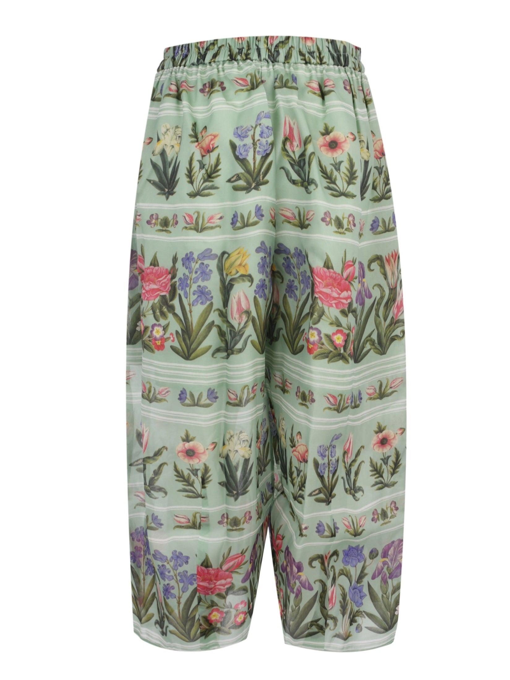 Pita organza silk print cocoon 7/8 length pant with full elastic waistband