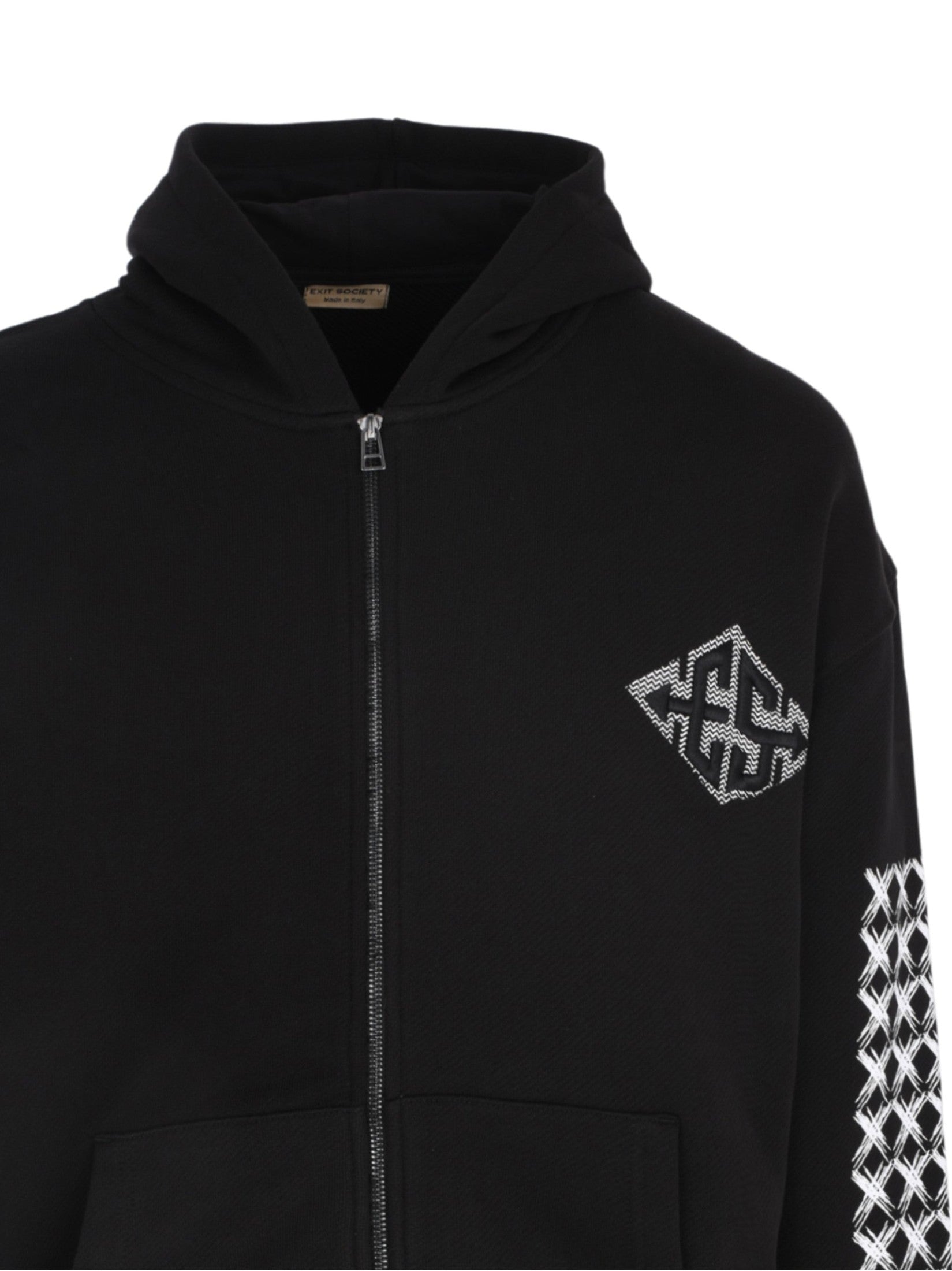 Exit society zipped hoodie