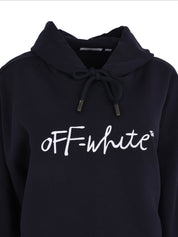 Embroidered Script Industrial Hoodie - Night Sky Blue