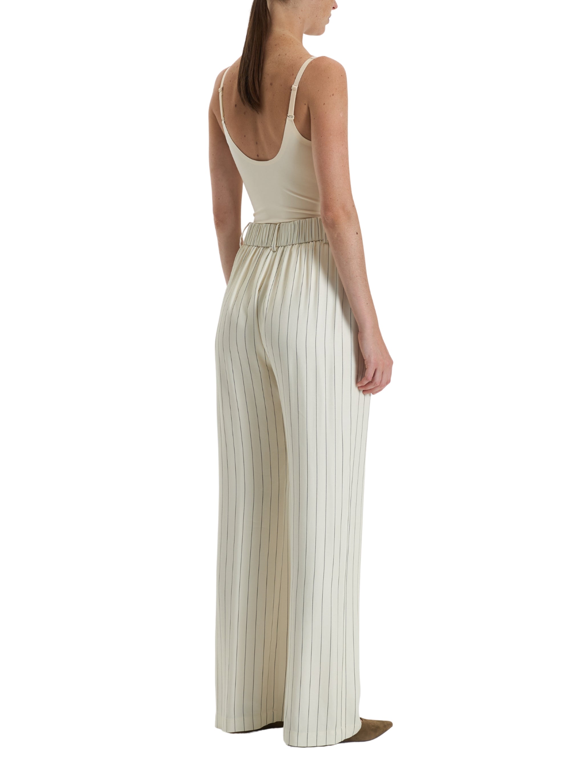 PINSTRIPE STRAIGHT-LEG TROUSERS